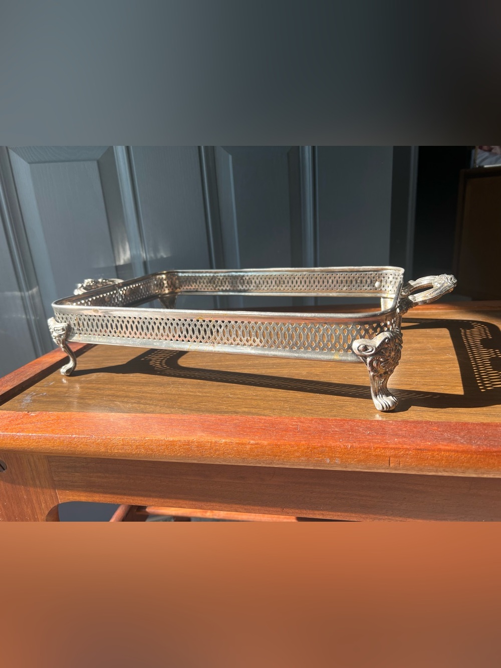 Vintage Ornate Silver Footed Casserole / Buffet / Serving Tray
